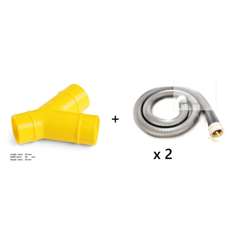 Kit de dérivation Y + 2 tuyaux flexibles pour 2 ECMM 